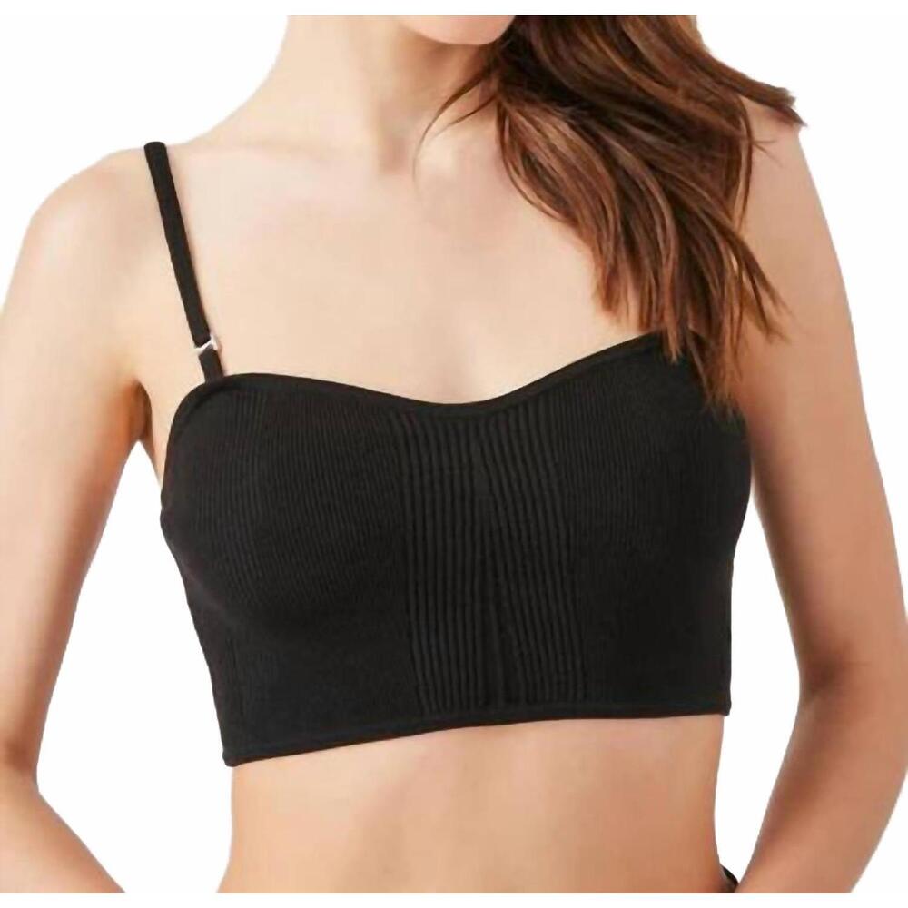 NEW GREY/VEN glow knitted bra in black